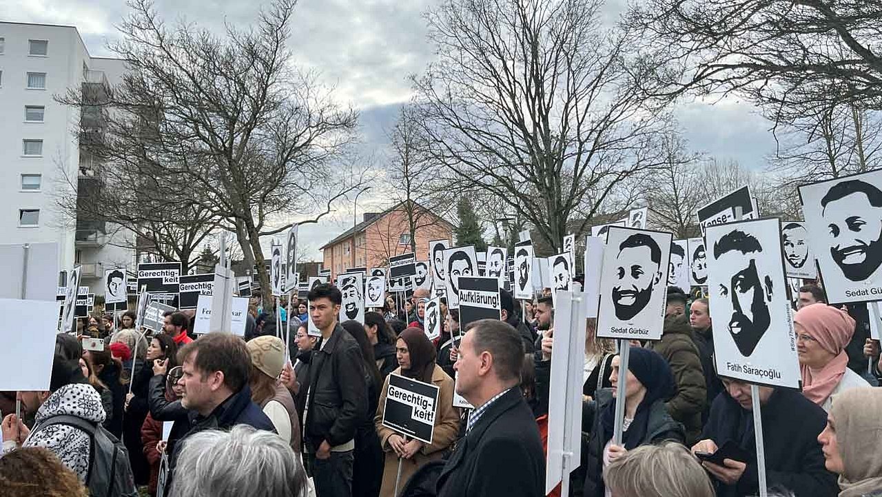 Demonstration in Hanau vor dem vierten Jahrestag der rassistischen Anschläge