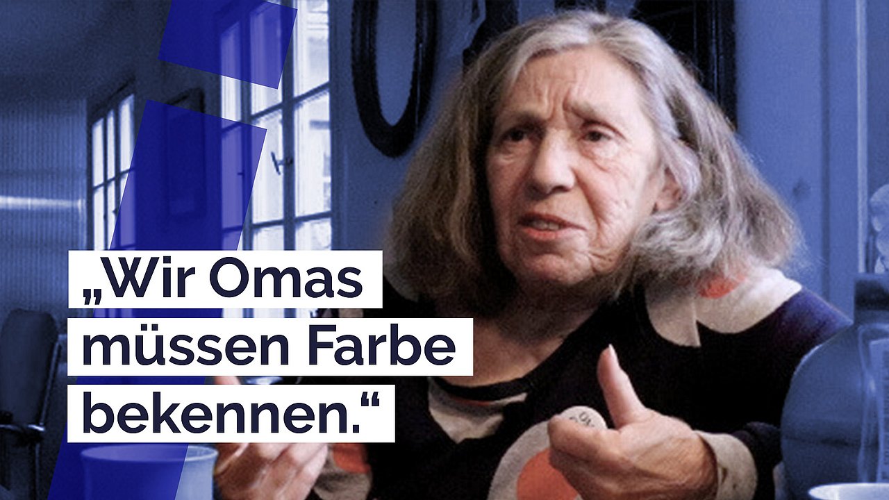 Ein Mitglied von Omas gegen Rechts sagt: "Wir Omas müssen Farbe bekennen."