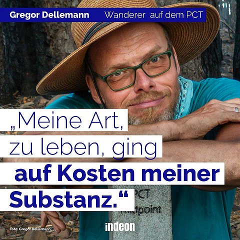 Gregor Dellemann in der Mitte des Trails