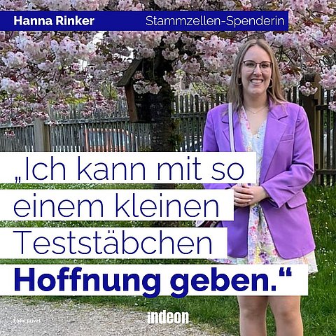 Hanna Rinker über ihre Stammzellenspende: Ich kann mit so einem kleinen Teststäbchen Hoffnung geben